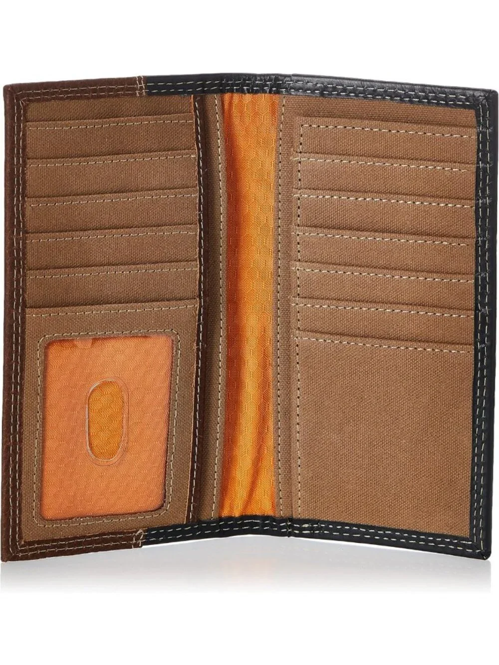 Men's RFID Leather Long Bifold Wallet - Stylish, Durable, Teak Color, One Size